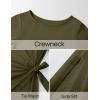 imageZESICA Womens Summer Short Sleeve Bodycon Midi Dresses 2025 Casual Crewneck Knit Wrap Tie Waist T Shirt Long DressArmy Green
