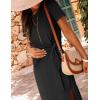 imageZESICA Womens Summer Short Sleeve Bodycon Midi Dresses 2025 Casual Crewneck Knit Wrap Tie Waist T Shirt Long DressBlack