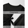 imageZESICA Womens Summer Short Sleeve Bodycon Midi Dresses 2025 Casual Crewneck Knit Wrap Tie Waist T Shirt Long DressBlack