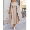 imageZESICA Womens Summer Sleeveless Tank Maxi Dress 2025 Mock Neck Ribbed Knit High Waist Flowy Wedding Guest Long DressesApricot