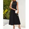imageZESICA Womens Summer Sleeveless Tank Maxi Dress 2025 Mock Neck Ribbed Knit High Waist Flowy Wedding Guest Long DressesBlack