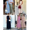 imageZESICA Womens Summer Sleeveless Tank Maxi Dress 2025 Mock Neck Ribbed Knit High Waist Flowy Wedding Guest Long DressesBlack