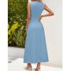 imageZESICA Womens Summer Sleeveless Tank Maxi Dress 2025 Mock Neck Ribbed Knit High Waist Flowy Wedding Guest Long DressesBlue