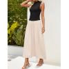 imageZESICA Womens Summer Sleeveless Tank Maxi Dress 2025 Mock Neck Ribbed Knit High Waist Flowy Wedding Guest Long DressesDim