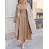 imageZESICA Womens Summer Sleeveless Tank Maxi Dress 2025 Mock Neck Ribbed Knit High Waist Flowy Wedding Guest Long DressesKhaki