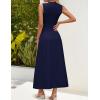imageZESICA Womens Summer Sleeveless Tank Maxi Dress 2025 Mock Neck Ribbed Knit High Waist Flowy Wedding Guest Long DressesNavy
