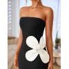 imageZESICA Womens Summer Strapless Bodycon Maxi Dress 2025 Ribbed Knit Backless Floral Tube Cocktail Party Long DressesBlack