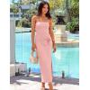 imageZESICA Womens Summer Strapless Bodycon Maxi Dress 2025 Ribbed Knit Backless Floral Tube Cocktail Party Long DressesPink