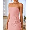 imageZESICA Womens Summer Strapless Bodycon Maxi Dress 2025 Ribbed Knit Backless Floral Tube Cocktail Party Long DressesPink