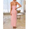 imageZESICA Womens Summer Strapless Bodycon Maxi Dress 2025 Ribbed Knit Backless Floral Tube Cocktail Party Long DressesPink