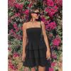 imageZESICA Womens Summer Strapless Smocked Tube Dress 2025 Off Shoulder Ruffle Tiered Flowy Beach Boho Mini SundressBlack