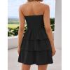 imageZESICA Womens Summer Strapless Smocked Tube Dress 2025 Off Shoulder Ruffle Tiered Flowy Beach Boho Mini SundressBlack
