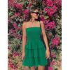 imageZESICA Womens Summer Strapless Smocked Tube Dress 2025 Off Shoulder Ruffle Tiered Flowy Beach Boho Mini SundressGreen