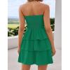 imageZESICA Womens Summer Strapless Smocked Tube Dress 2025 Off Shoulder Ruffle Tiered Flowy Beach Boho Mini SundressGreen