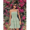 imageZESICA Womens Summer Strapless Smocked Tube Dress 2025 Off Shoulder Ruffle Tiered Flowy Beach Boho Mini SundressMint