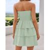 imageZESICA Womens Summer Strapless Smocked Tube Dress 2025 Off Shoulder Ruffle Tiered Flowy Beach Boho Mini SundressMint