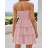 imageZESICA Womens Summer Strapless Smocked Tube Dress 2025 Off Shoulder Ruffle Tiered Flowy Beach Boho Mini SundressPink