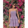 imageZESICA Womens Summer Strapless Smocked Tube Dress 2025 Off Shoulder Ruffle Tiered Flowy Beach Boho Mini SundressPurple