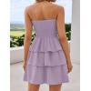 imageZESICA Womens Summer Strapless Smocked Tube Dress 2025 Off Shoulder Ruffle Tiered Flowy Beach Boho Mini SundressPurple