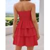imageZESICA Womens Summer Strapless Smocked Tube Dress 2025 Off Shoulder Ruffle Tiered Flowy Beach Boho Mini SundressRed