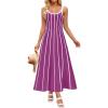 imageZESICA Womens 2025 Summer Sleeveless Striped Midi Dresses Casual A Line Swing Knit Long Dress Beach Vacation ClothesPlum