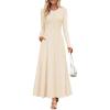 imageZESICA Womens Elegant Maxi Dresses 2025 Spring Long Sleeve Button Casual A Line Boho Flowy Dress with PocketsApricot