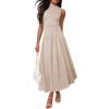 imageZESICA Womens Summer Sleeveless Tank Maxi Dress 2025 Mock Neck Ribbed Knit High Waist Flowy Wedding Guest Long DressesApricot