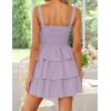 imageZESICA Summer Mini Dresses for Women 2025 Sleeveless Smocked Square Neck Ruffle Tiered Layered A Line Short Beach SundressPurple