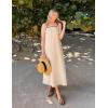 imageZESICA Womens 2025 Summer Boho Sleeveless Maxi Dress Spaghetti Straps Casual Flowy A Line Beach Party Long DressesApricot