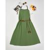 imageZESICA Womens 2025 Summer Boho Sleeveless Maxi Dress Spaghetti Straps Casual Flowy A Line Beach Party Long DressesArmy Green