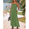 imageZESICA Womens 2025 Summer Boho Sleeveless Maxi Dress Spaghetti Straps Casual Flowy A Line Beach Party Long DressesArmy Green