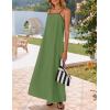 imageZESICA Womens 2025 Summer Boho Sleeveless Maxi Dress Spaghetti Straps Casual Flowy A Line Beach Party Long DressesArmy Green