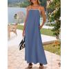 imageZESICA Womens 2025 Summer Boho Sleeveless Maxi Dress Spaghetti Straps Casual Flowy A Line Beach Party Long DressesDusty Blue