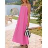 imageZESICA Womens 2025 Summer Boho Sleeveless Maxi Dress Spaghetti Straps Casual Flowy A Line Beach Party Long DressesHot Pink