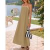imageZESICA Womens 2025 Summer Boho Sleeveless Maxi Dress Spaghetti Straps Casual Flowy A Line Beach Party Long DressesKhaki