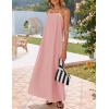 imageZESICA Womens 2025 Summer Boho Sleeveless Maxi Dress Spaghetti Straps Casual Flowy A Line Beach Party Long DressesPink