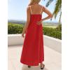 imageZESICA Womens 2025 Summer Boho Sleeveless Maxi Dress Spaghetti Straps Casual Flowy A Line Beach Party Long DressesRed