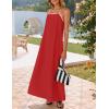 imageZESICA Womens 2025 Summer Boho Sleeveless Maxi Dress Spaghetti Straps Casual Flowy A Line Beach Party Long DressesRed