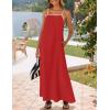 imageZESICA Womens 2025 Summer Boho Sleeveless Maxi Dress Spaghetti Straps Casual Flowy A Line Beach Party Long DressesRed