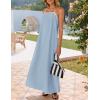 imageZESICA Womens 2025 Summer Boho Sleeveless Maxi Dress Spaghetti Straps Casual Flowy A Line Beach Party Long DressesSky