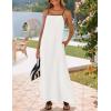 imageZESICA Womens 2025 Summer Boho Sleeveless Maxi Dress Spaghetti Straps Casual Flowy A Line Beach Party Long DressesWhite