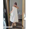 imageZESICA Womens 2025 Summer Boho Sleeveless Maxi Dress Spaghetti Straps Casual Flowy A Line Beach Party Long DressesWhite