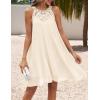 imageZESICA Womens 2025 Summer Halter Chiffon Mini Dresses Sleeveless Hollow Out A Line Flowy Ruffle Beach Vacation SundressApricot