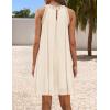 imageZESICA Womens 2025 Summer Halter Chiffon Mini Dresses Sleeveless Hollow Out A Line Flowy Ruffle Beach Vacation SundressApricot