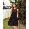 imageZESICA Womens 2025 Summer Halter Chiffon Mini Dresses Sleeveless Hollow Out A Line Flowy Ruffle Beach Vacation SundressBlack