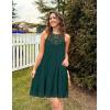 imageZESICA Womens 2025 Summer Halter Chiffon Mini Dresses Sleeveless Hollow Out A Line Flowy Ruffle Beach Vacation SundressDarkgreen