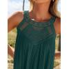 imageZESICA Womens 2025 Summer Halter Chiffon Mini Dresses Sleeveless Hollow Out A Line Flowy Ruffle Beach Vacation SundressDarkgreen
