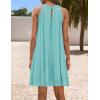 imageZESICA Womens 2025 Summer Halter Chiffon Mini Dresses Sleeveless Hollow Out A Line Flowy Ruffle Beach Vacation SundressMint