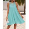 imageZESICA Womens 2025 Summer Halter Chiffon Mini Dresses Sleeveless Hollow Out A Line Flowy Ruffle Beach Vacation SundressMint