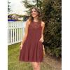 imageZESICA Womens 2025 Summer Halter Chiffon Mini Dresses Sleeveless Hollow Out A Line Flowy Ruffle Beach Vacation SundressRust